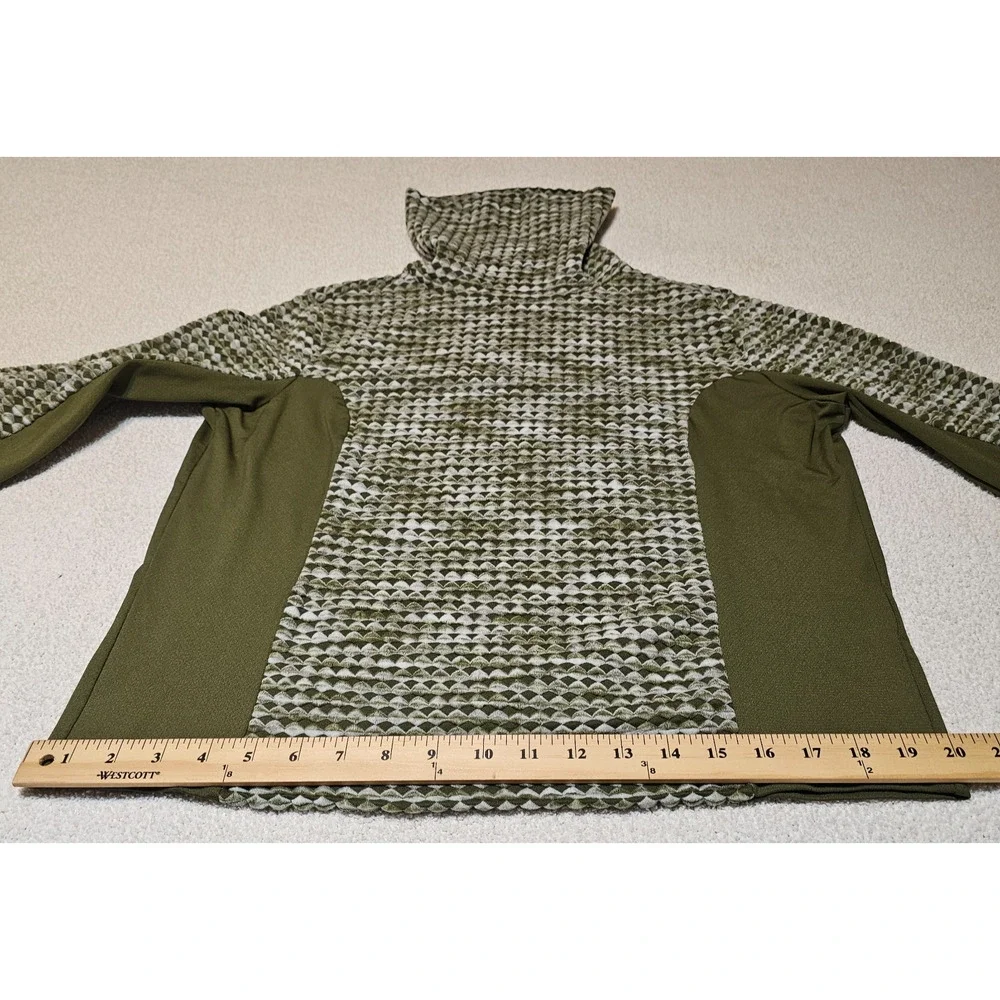 Nike Pro Hyperwarm Women's XL Olive Green Mock Neck Brushed Training Pullover
